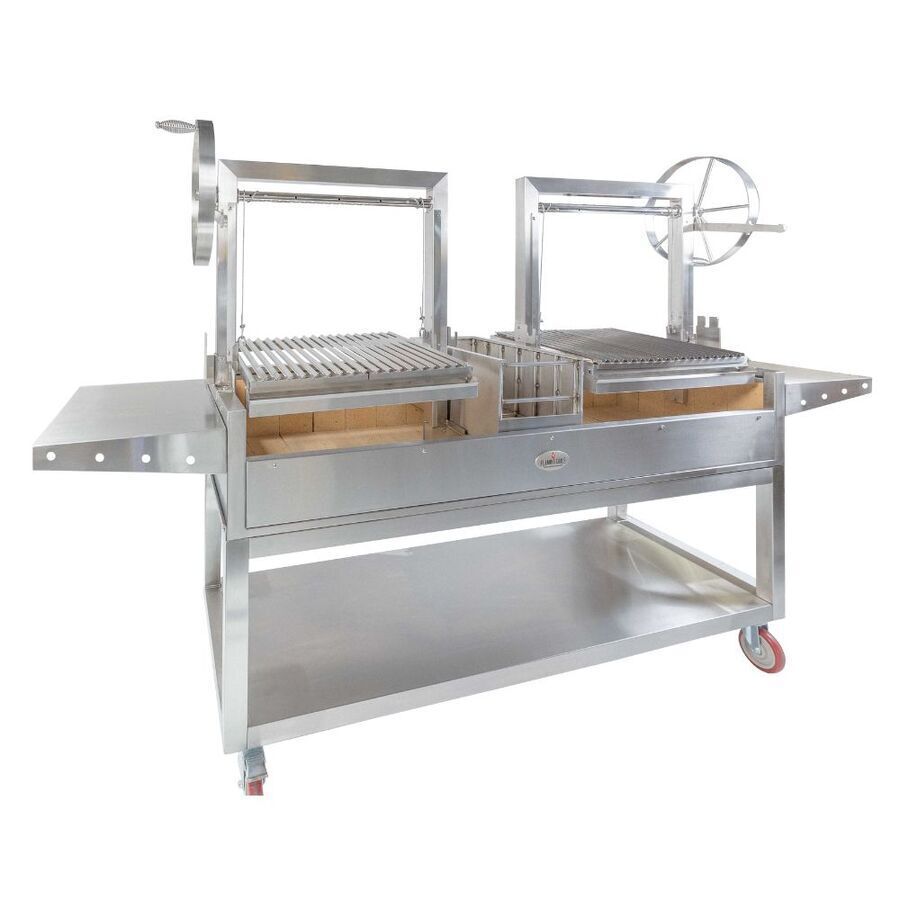 Deluxe Double Parrilla BBQ Grill with Firebricks 1565 x 500