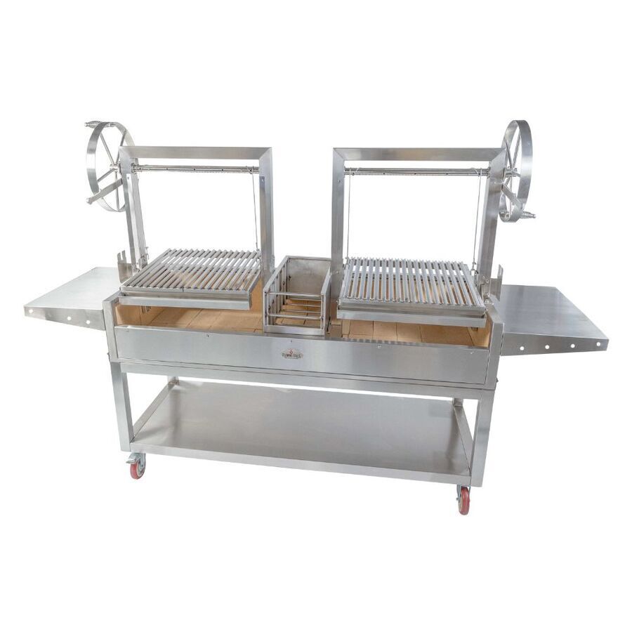 Deluxe Double Parrilla BBQ Grill with Firebricks 1565 x 500