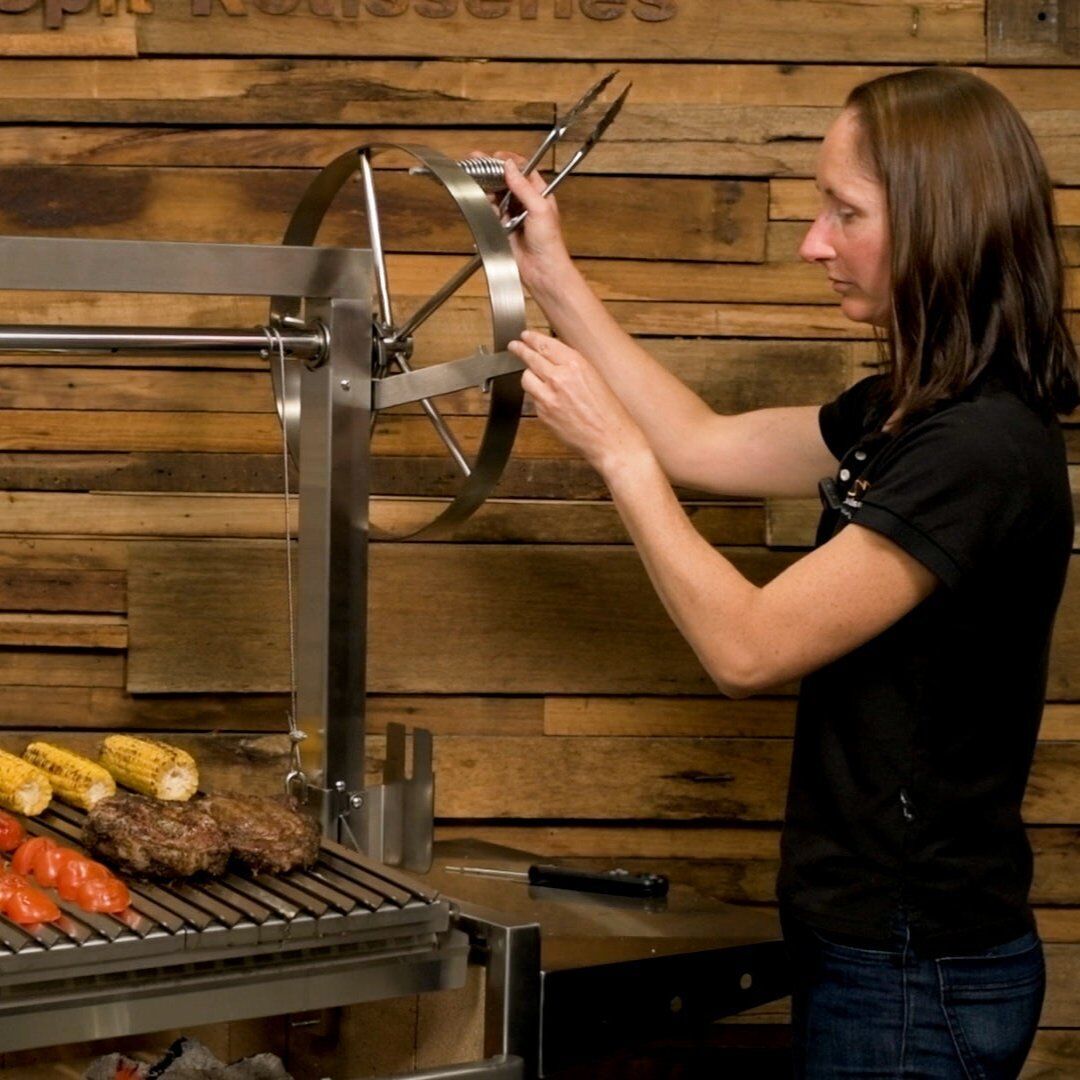 Stainless Steel Parrilla Argentinian BBQ with Rotisserie 610mm x 550mm