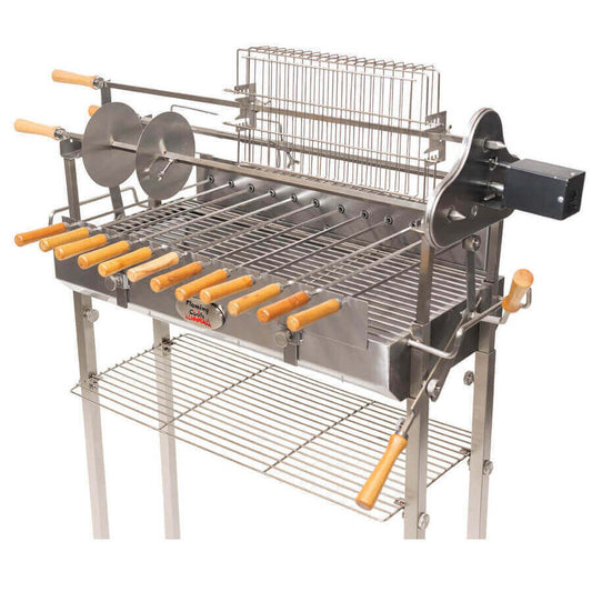Deluxe Cyprus Grill Spit Stainless Steel - Stoves & Cooktops - Flaming Coals - Hunter Valley Heating