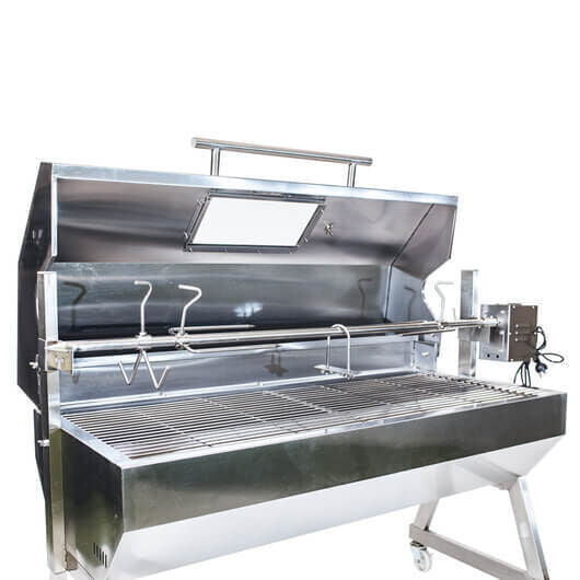 1500 Stainless Steel Hooded Spartan Spit Roaster - Stoves & Cooktops - Flaming Coals - Hunter Valley Heating