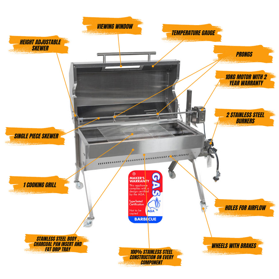 Dual Fuel Spit Roaster 1000
