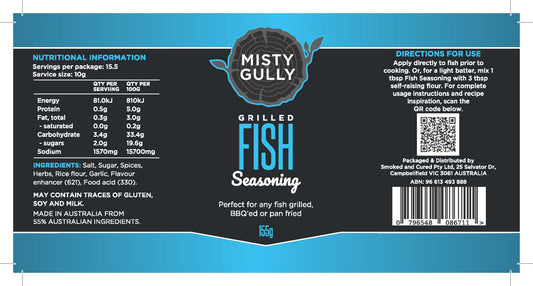 Grilled Fish Seasoning - Salts, Rubs and Sauces - Misty Gully Rubs and Sauces - Hunter Valley Heating