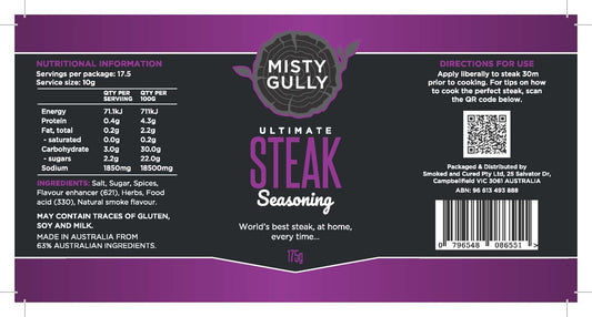Ultimate Steak Seasoning - Salts, Rubs and Sauces - Misty Gully Rubs and Sauces - Hunter Valley Heating