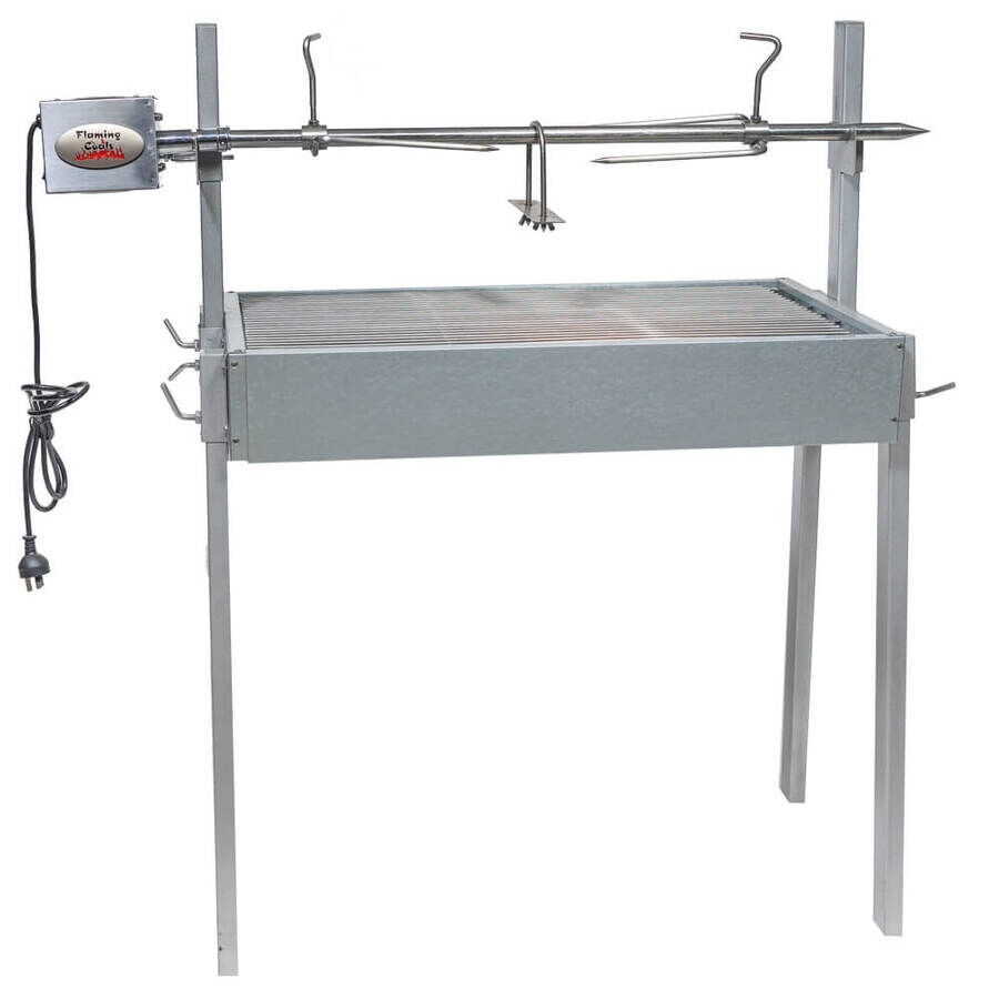 Extendable Large Charcoal BBQ Spit Rotisserie