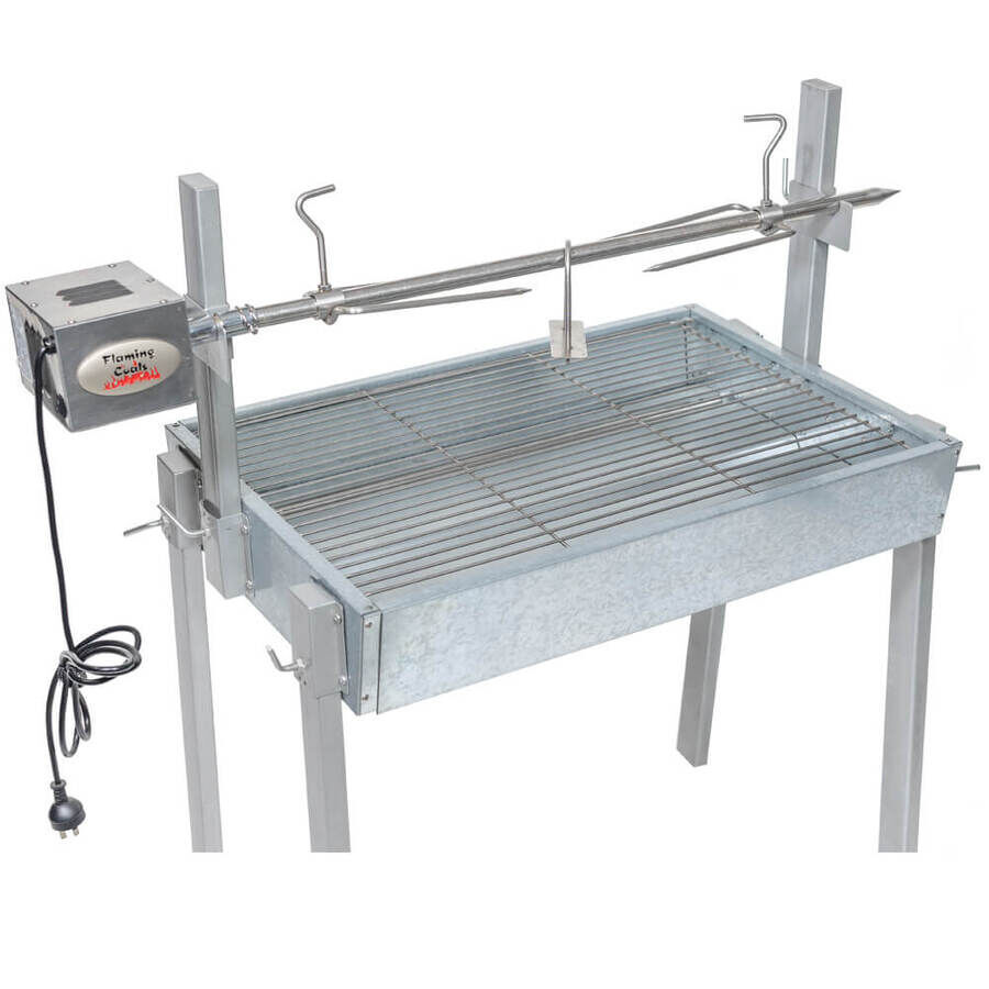 Extendable Large Charcoal BBQ Spit Rotisserie