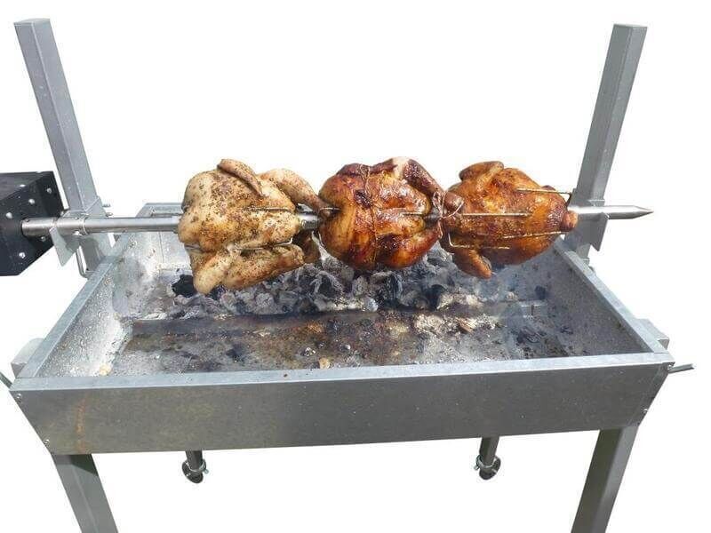 Extendable Large Charcoal BBQ Spit Rotisserie