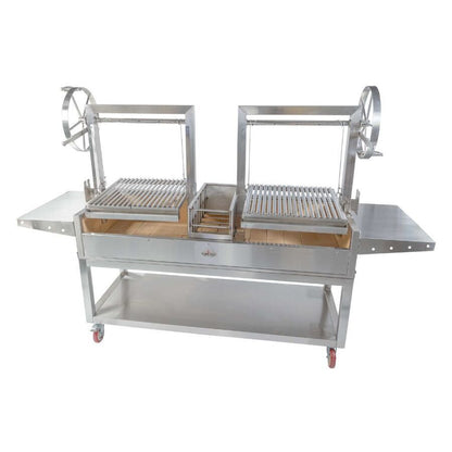 Deluxe Double Parrilla BBQ Grill with Firebricks 1565 x 500