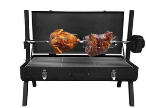 Mini Spit Roaster Charcoal BBQ - Stoves & Cooktops - Flaming Coals - Hunter Valley Heating