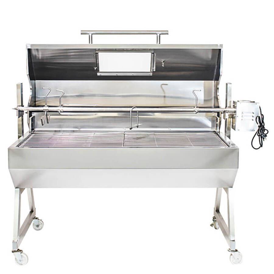 1500 Stainless Steel Hooded Spartan Spit Roaster - Stoves & Cooktops - Flaming Coals - Hunter Valley Heating
