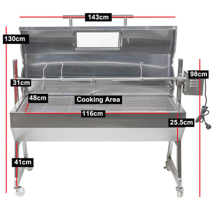 1200 Stainless Steel Hooded Spartan Spit Roaster