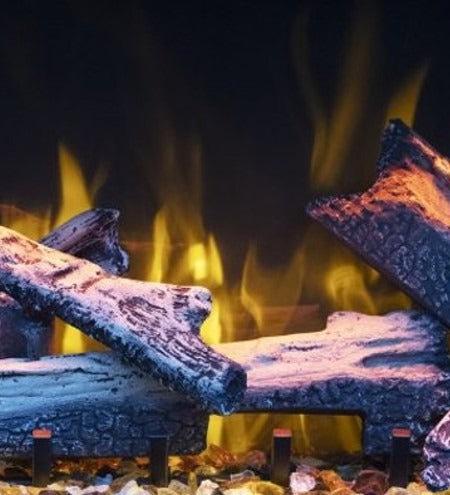 Amantii Symmetry Bespoke Xtra Tall 74 flame and log display