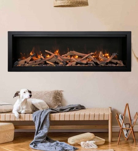 Amantii Symmetry Bespoke Xtra Tall 74 built-in electric fireplace