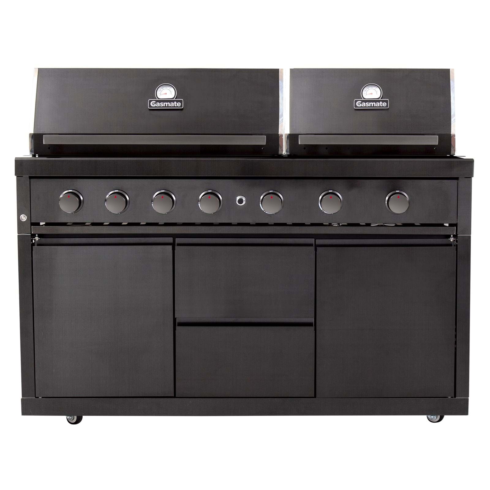 NOVA GRAPHITE 6 BURNER TWIN HOOD BBQ -  - Gasmate - Hunter Valley Heating 