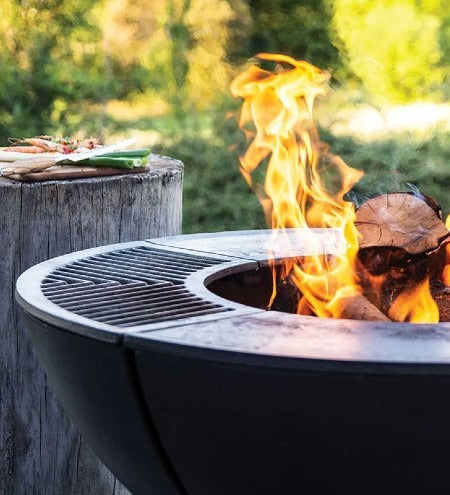 Hergóm Meteor Low Base Fire Pit Complete Set - Hunter Valley Heating