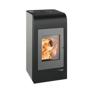 Euro BOTANY Pellet Heater black model with flame