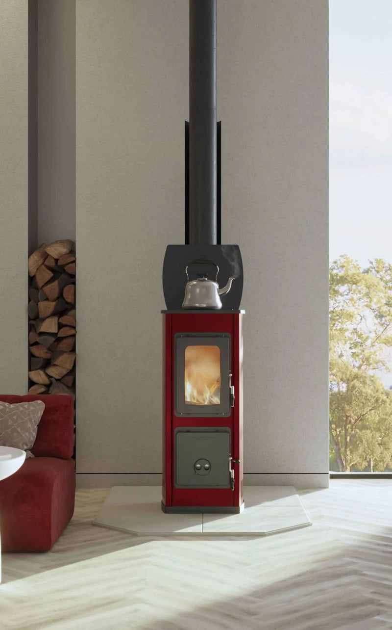 Euro Milano freestanding cooktop wood fireplace available from Hunter Valley Heating