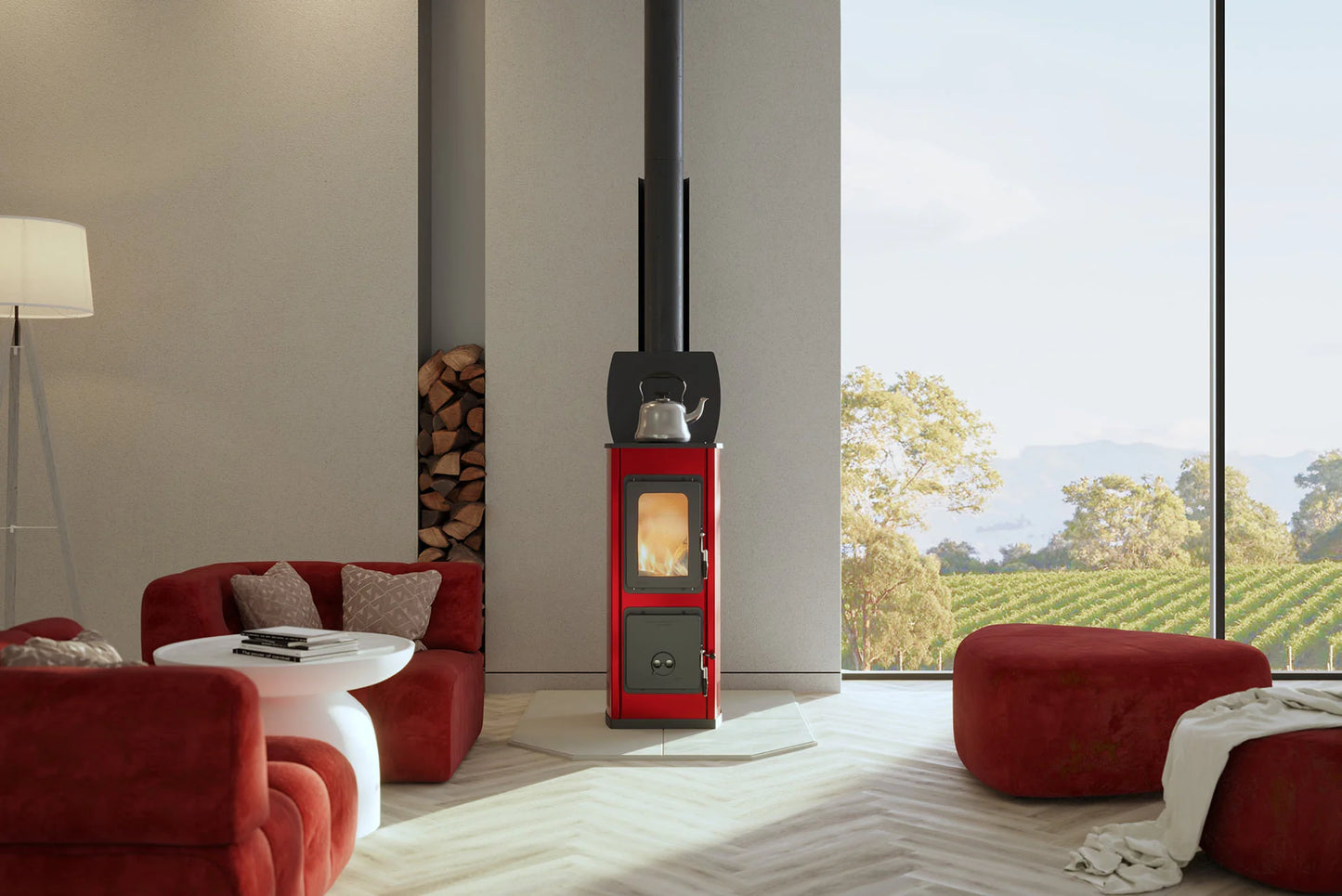 MILANO Cooktop Freestanding Fireplace - Hunter Valley Heating