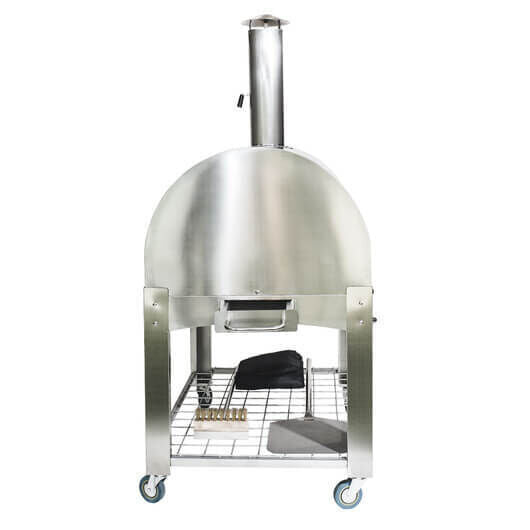 Large Stainless Steel Wood Fired Pizza Oven - Pizza Ovens - Flaming Coals - Hunter Valley Heating