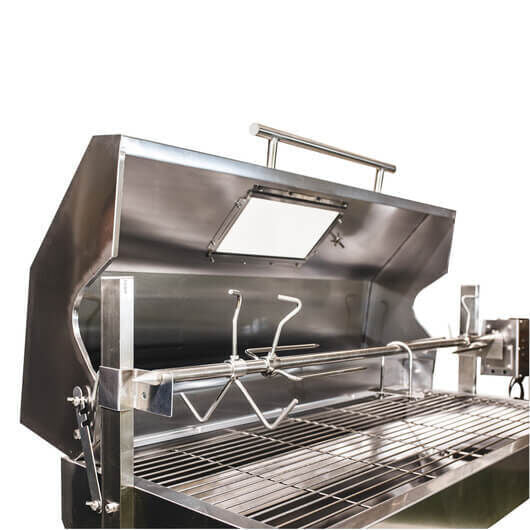 1500 Stainless Steel Hooded Spartan Spit Roaster - Stoves & Cooktops - Flaming Coals - Hunter Valley Heating