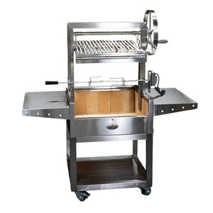 Stainless Steel Parrilla Argentinian BBQ with Rotisserie 610mm x 550mm - Stoves & Cooktops - Flaming Coals - Hunter Valley Heating 
