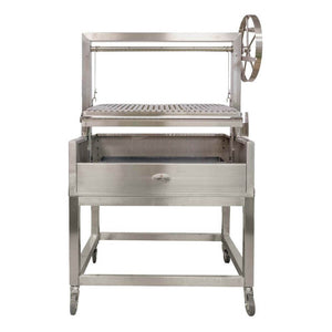 Stainless Steel Parrilla Argentinian BBQ with Rotisserie 885mm x 550mm - Stoves & Cooktops - Flaming Coals - Hunter Valley Heating 