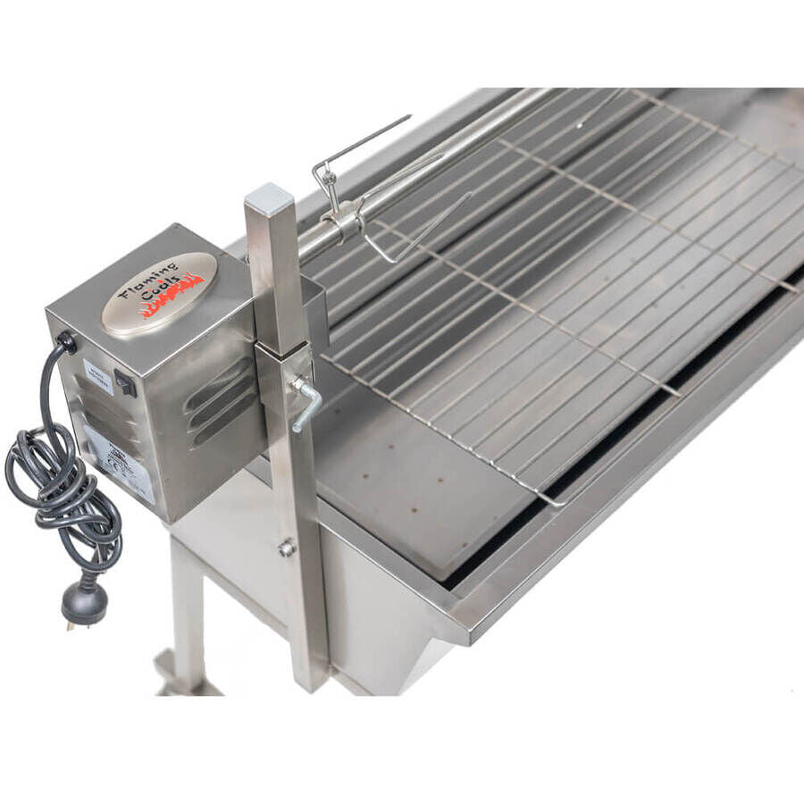 The Master Stainless Steel Spit Rotisserie - Stoves & Cooktops - Flaming Coals - Hunter Valley Heating 