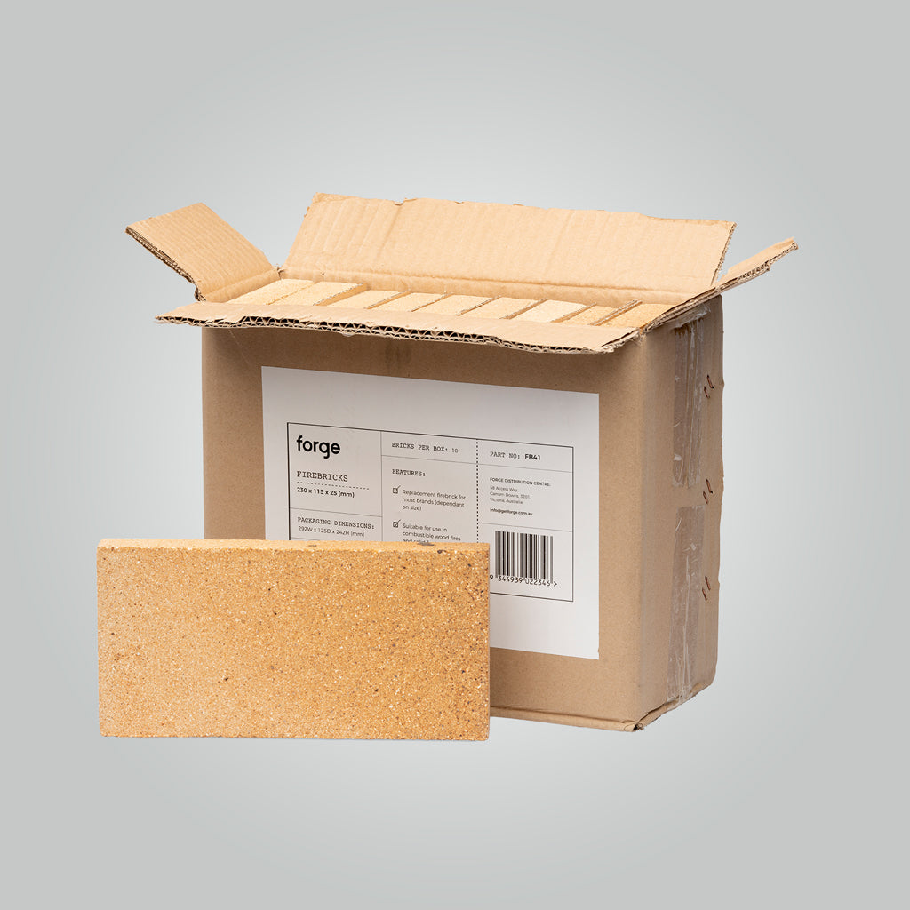 Forge Firebricks from Forge Flue Brushes and Accessories set, showing durable firebricks suitable for fireplace or stove construction.