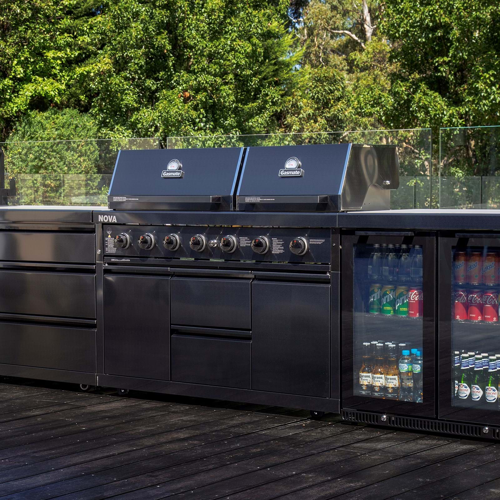 NOVA GRAPHITE 6 BURNER TWIN HOOD BBQ -  - Gasmate - Hunter Valley Heating 