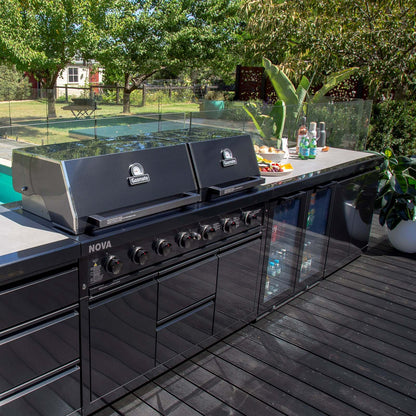 NOVA GRAPHITE 6 BURNER TWIN HOOD BBQ -  - Gasmate - Hunter Valley Heating 