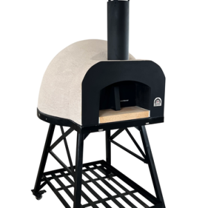 HVH Pizza Ovens HVH70 Nero preassembled pizza oven with black exterior and stainless steel door for professional baking.