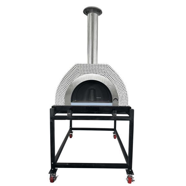 HVH Grande Tiled Preassembled Pizza Oven from HVH Pizza Ovens, showcasing the tiled exterior and spacious cooking chamber.