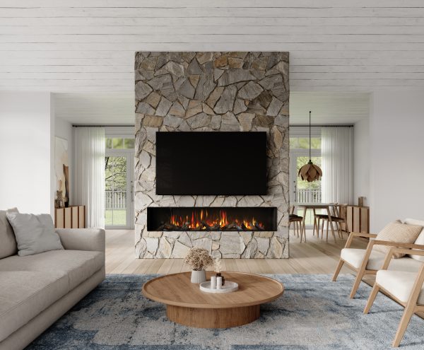 ilektro 2000 landscape electric fireplace installed in a modern living room