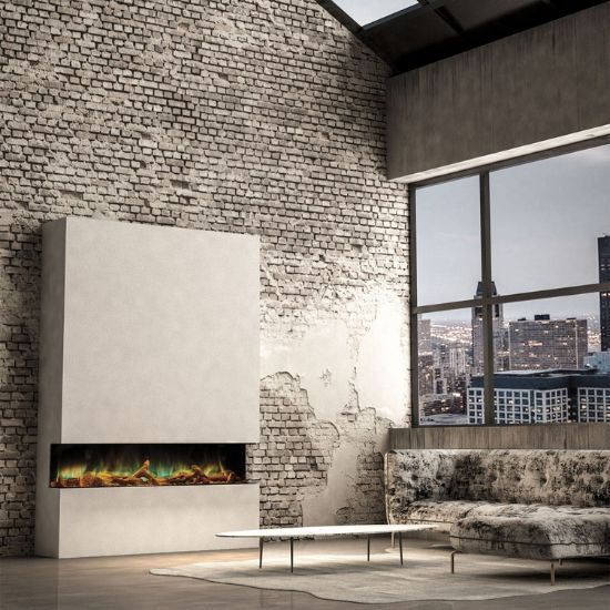 ilektro 2600 Landscape electric fireplace in a contemporary open-plan living space