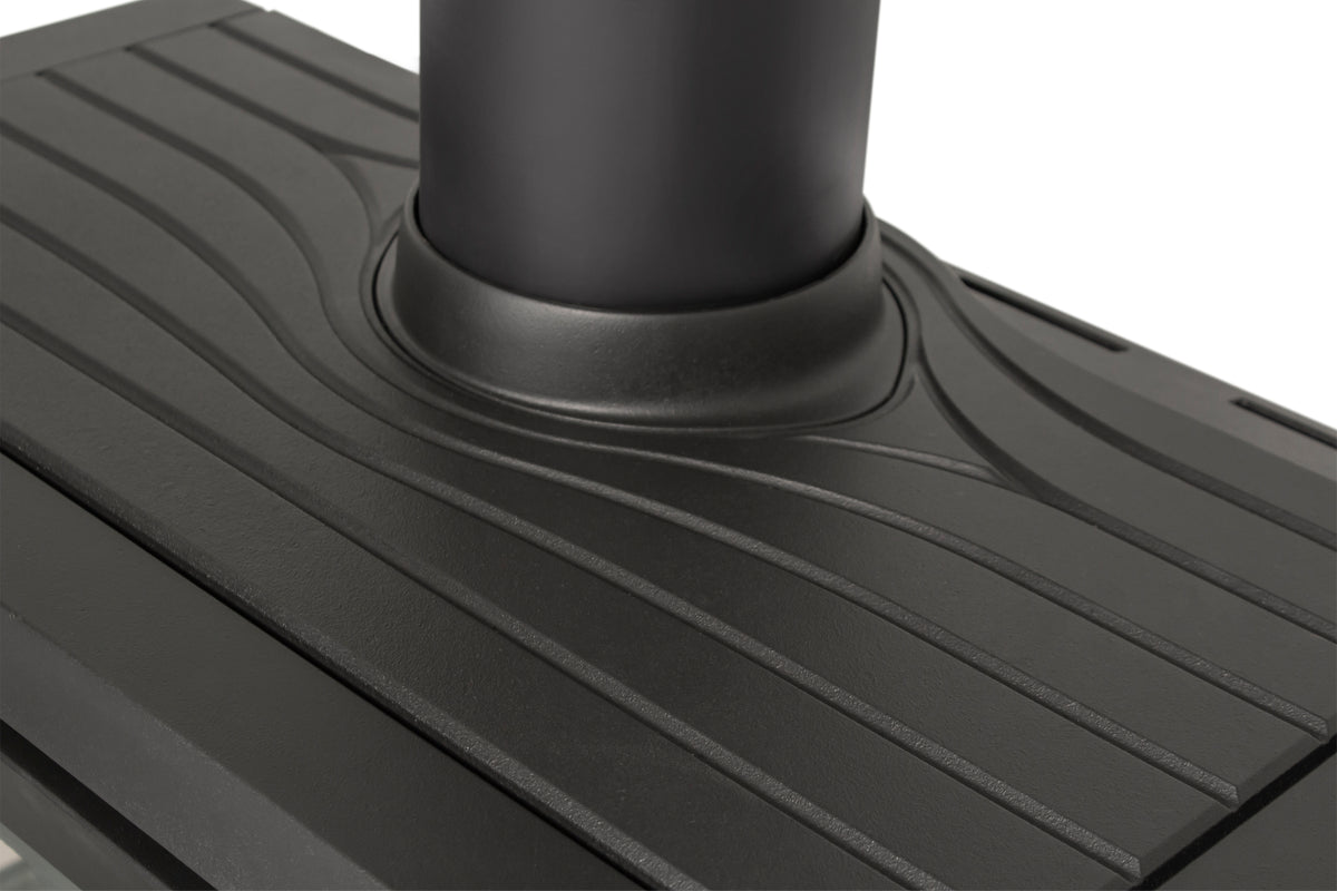 Jøtul F 620 wood heater cooktop and top flue outlet detail