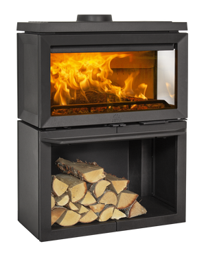 Jøtul F 620 wood heater with full base and integrated firewood storage