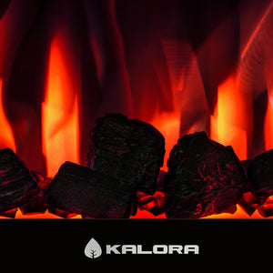 Kalora Nexus electric fireplace red flame and fuel bed effect