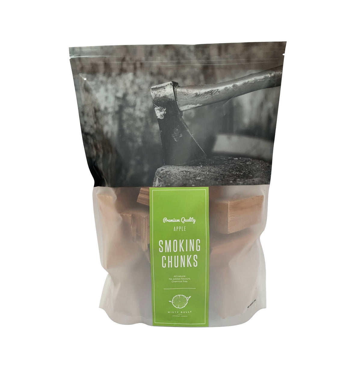 Misty Gully Apple Smoking Wood Chunks 2kg back packaging