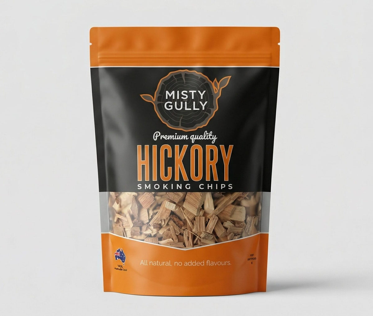 Misty Gully Hickory Smoking Wood Chips 3L bag for BBQ smoking