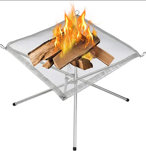 Outdoor Magic portable folding stainless steel mesh firepit