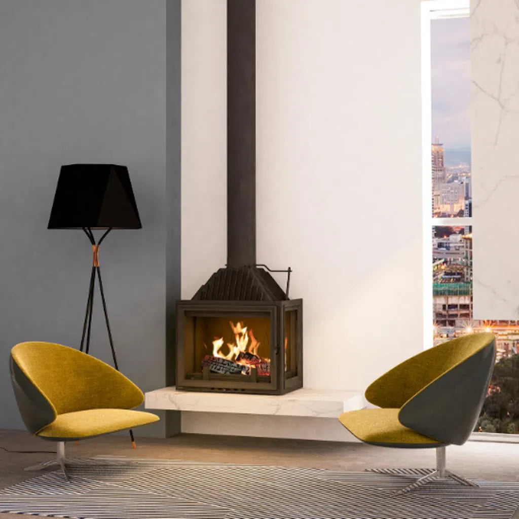BEST FIREPLACES AUSTRALIA - Siena 750 Right Corner Freestanding Fireplace | Hunter Valley Heating