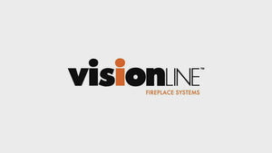 VisionLINE Taurus Double Sided wood heater showcase featuring its panoramic fireplace design