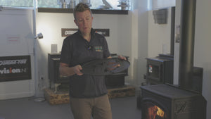 Installing a VisionLINE ceiling ring around a 6-inch wood heater flue