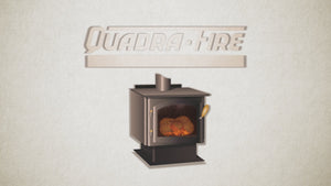 Quadra-Fire technology video explaining wood heater efficiency and how efficient combustion produces more heat from firewood