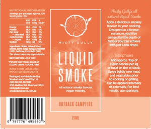 Liquid Smoke Outback Campfire (200ml) - Hunter Valley Heating