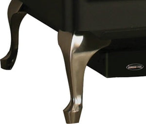 Quadra-Fire 4300 Step Top Queen Anne satin nickel legs for freestanding wood heater