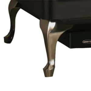 Quadra-Fire 5700 Step Top Fireplace add-ons featuring Queen Ann style nickel legs for enhanced appearance.