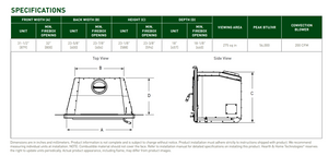 Quadra-Fire Expedition 2 wood insert specifications and appliance dimensions