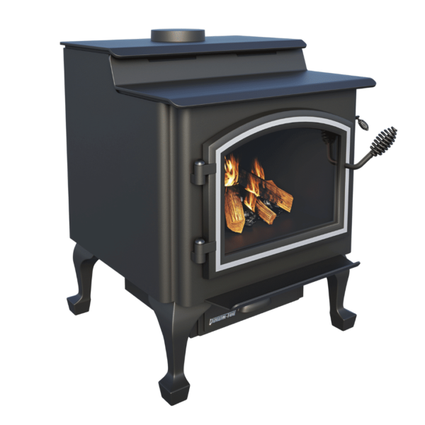 Quadra-Fire 43 Step Top wood fireplace with sleek design and step-top feature, showcasing the fireplace unit.