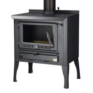 Thermalux Linea 20kW hydronic wood boiler with Queen Anne-style legs